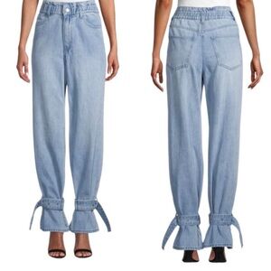 WeWoreWhat Paper Bag Buckle Jean in Indigo Rigid Denim 29